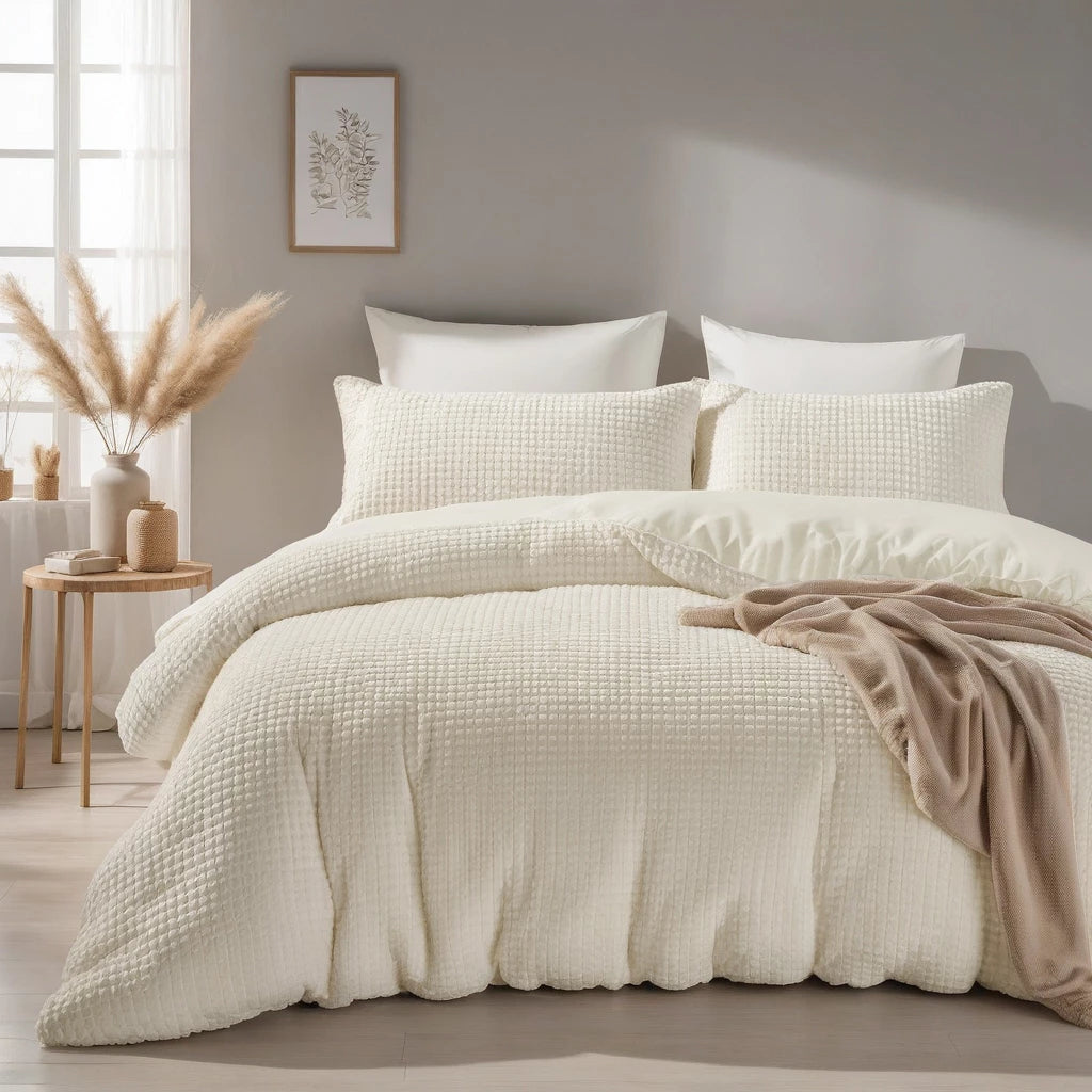 Posteljina Check Teddy Beige