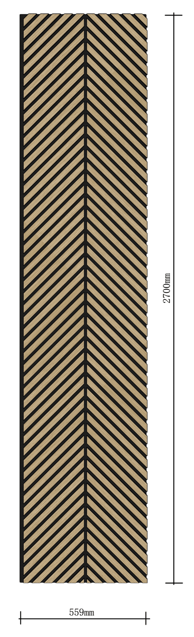 DELUX Akustični leseni paneli 270x55,9 cm - Hrast Herringbone - Minu.si