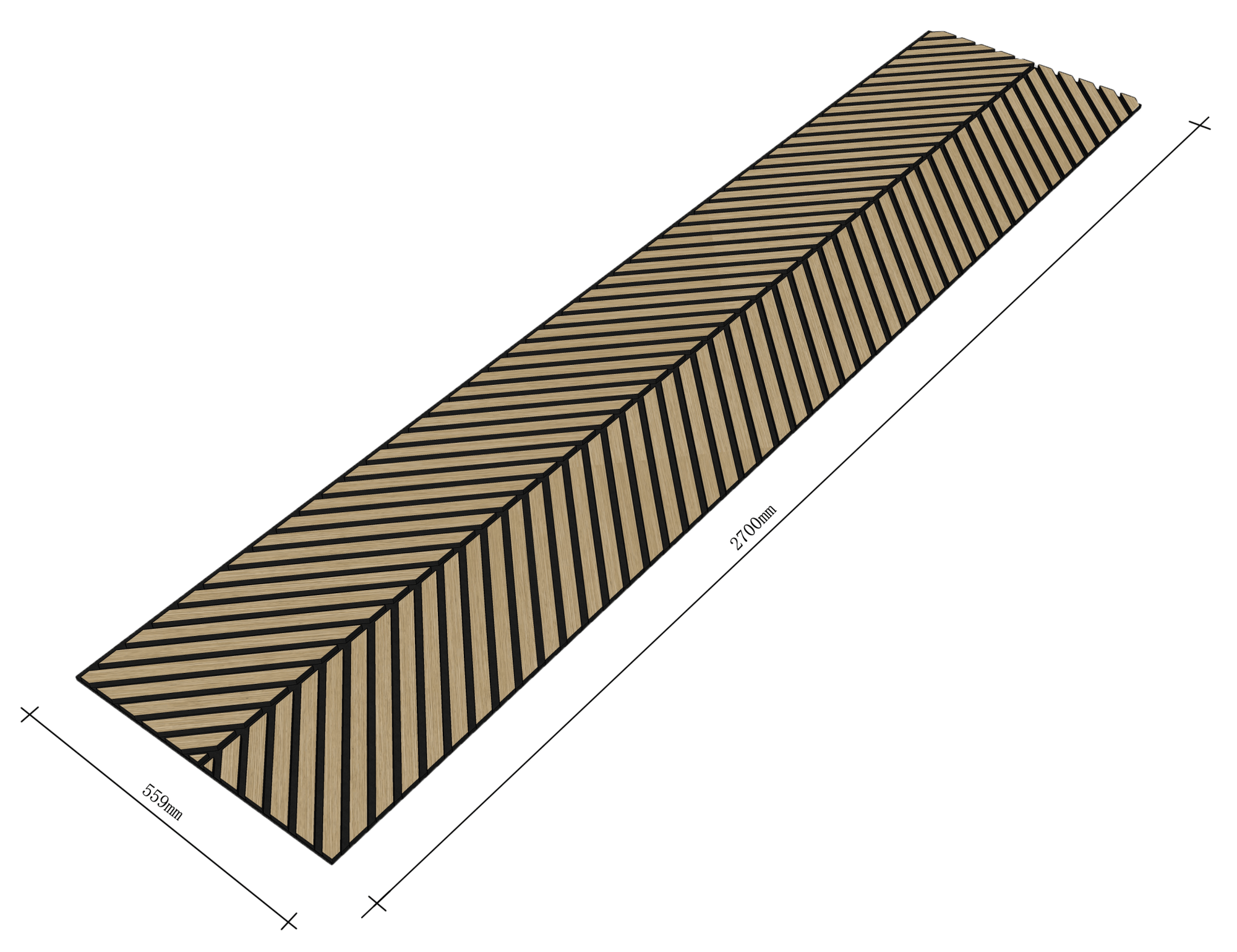 DELUX Akustični leseni paneli 270x55,9 cm - Hrast Herringbone - Minu.si