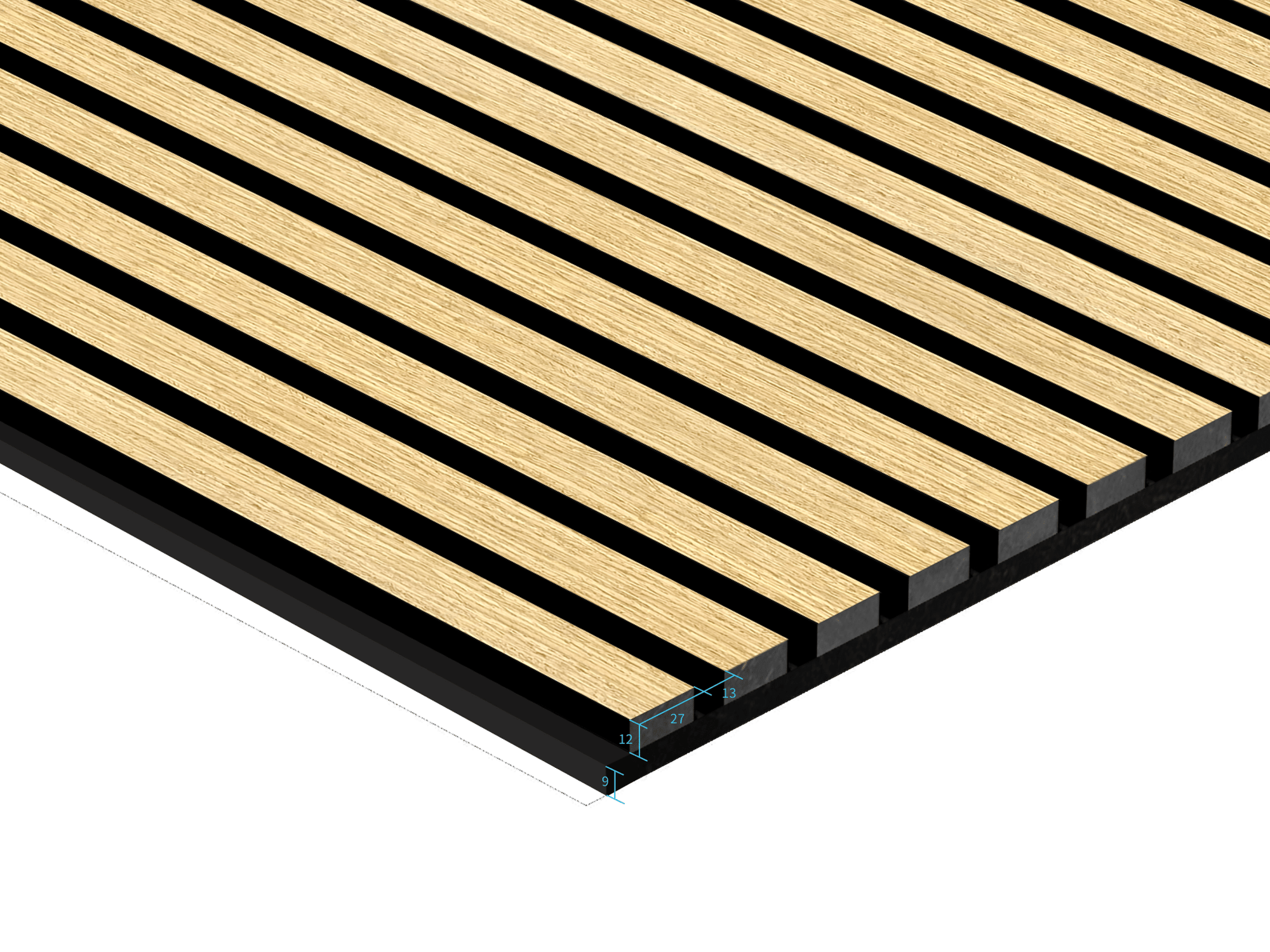 DELUX Akustični leseni paneli 270x60 cm - Hrast - Minu.si