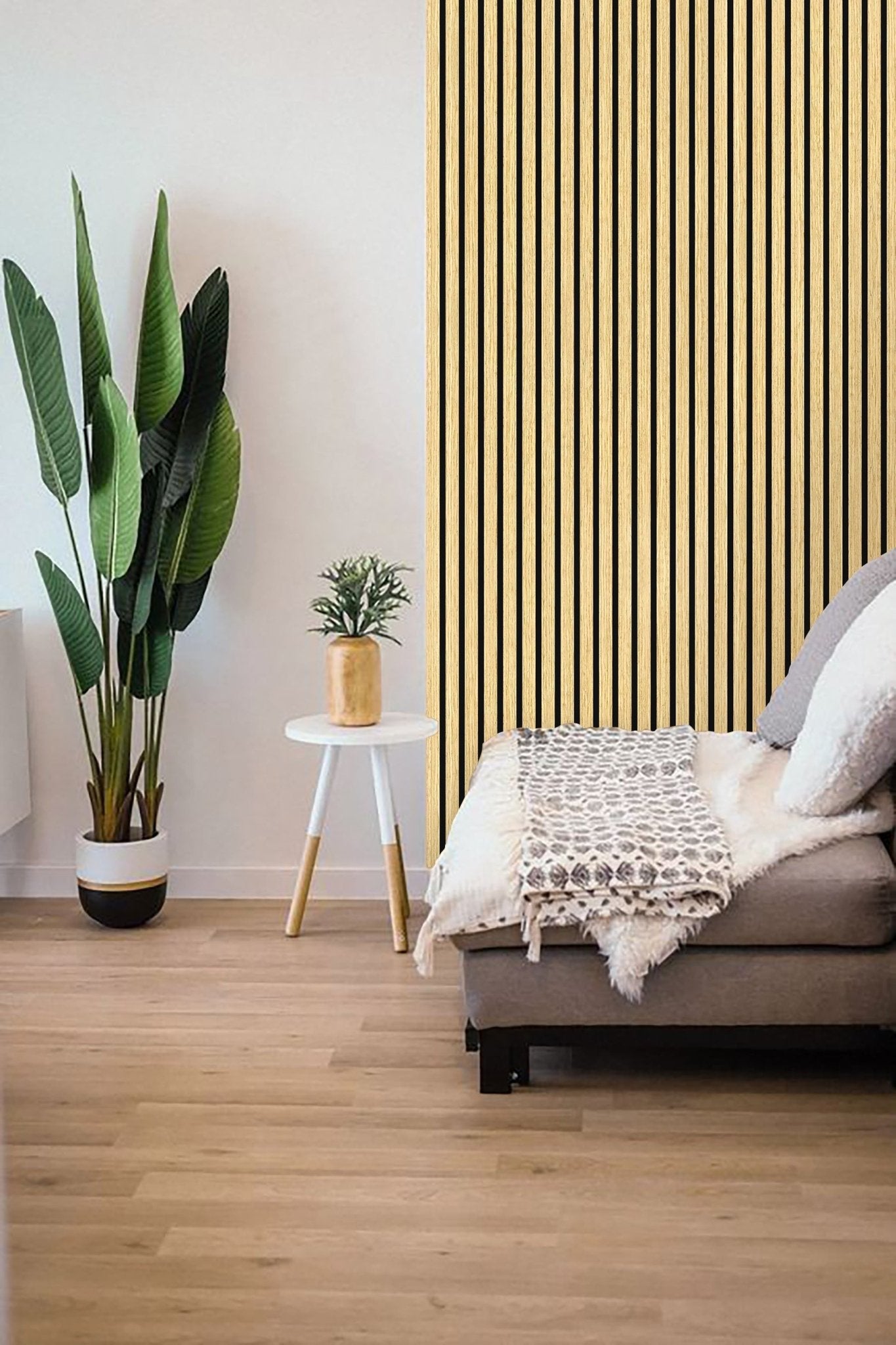 DELUX Akustični leseni paneli 270x60 cm - Hrast - Minu.si