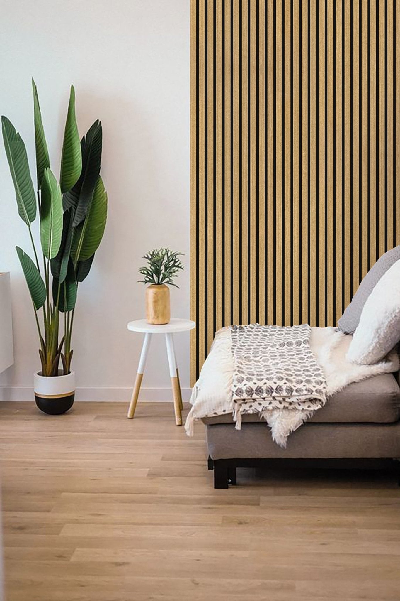 DELUX Akustični leseni paneli 300x60 cm - Oljen/Temni Hrast - Minu.si