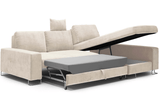 Kotna sedežna garnitura s posteljno funkcijo Opal Bež - desna postavitev - Minu.si