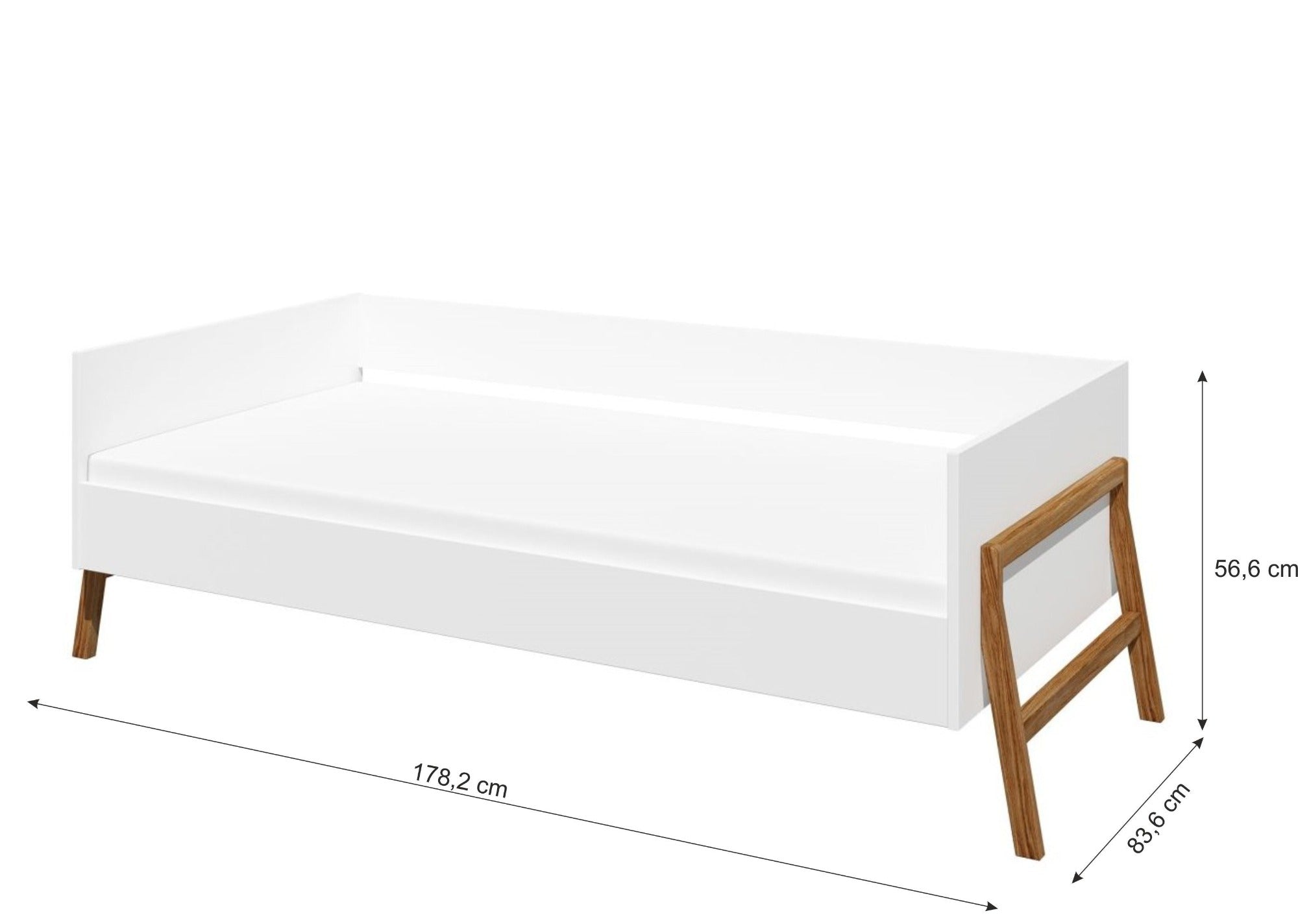 Otroška postelja 80x160cm Lilu bela - Minu.si